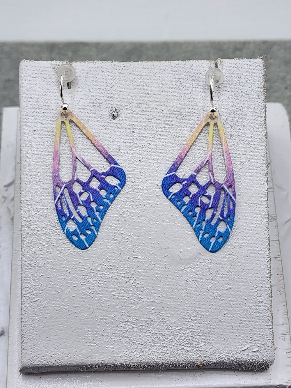 Butterfly Wing Gradient Drop Earrings - Blue Purple Pink E003